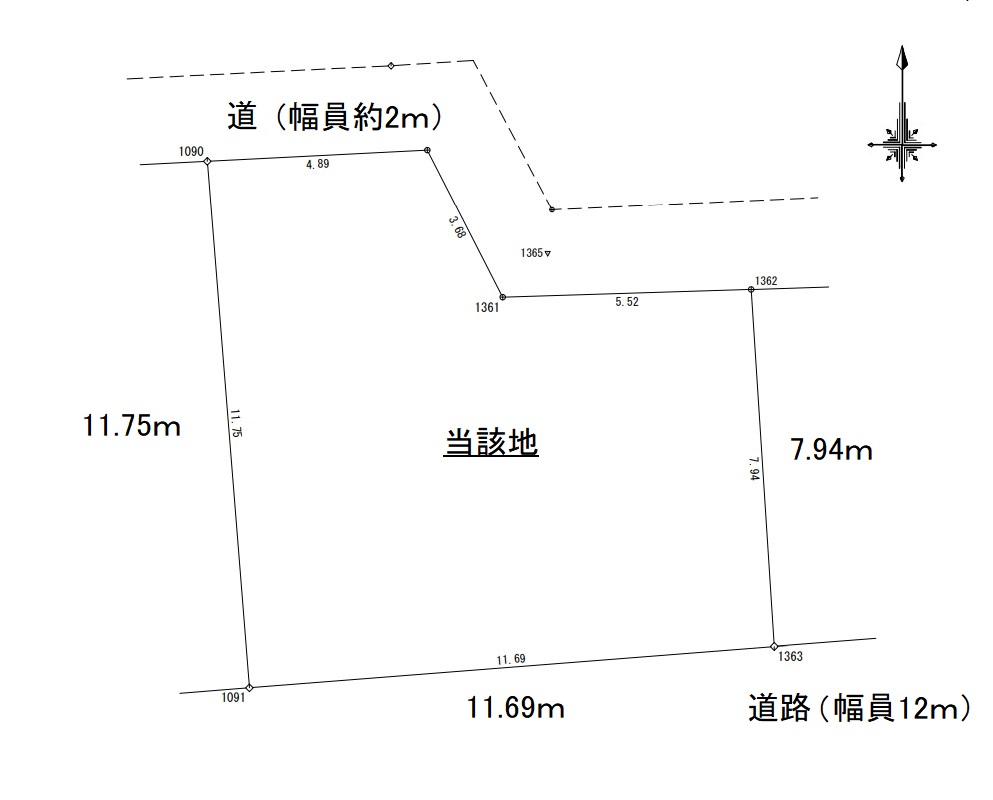 飯田市東新町売地測量図