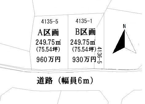 飯田市大瀬木分譲区画全体図