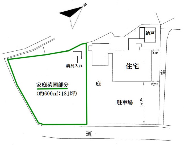 飯田市時又古民家中古住宅配置図