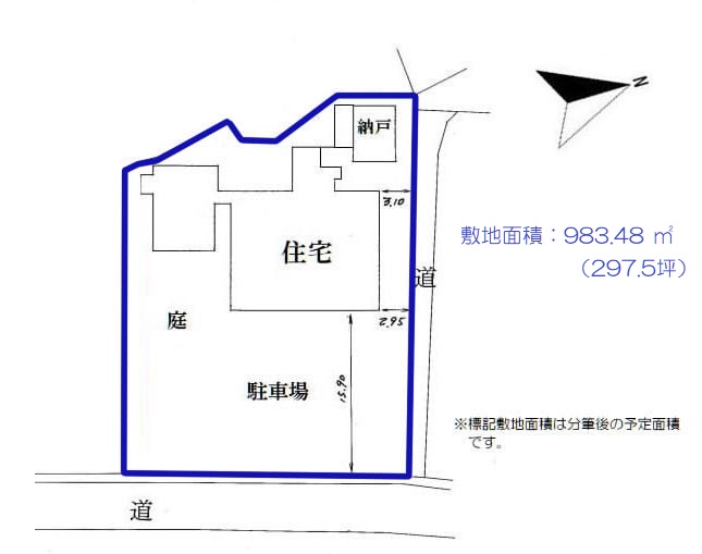 飯田市時又古民家中古住宅配置図