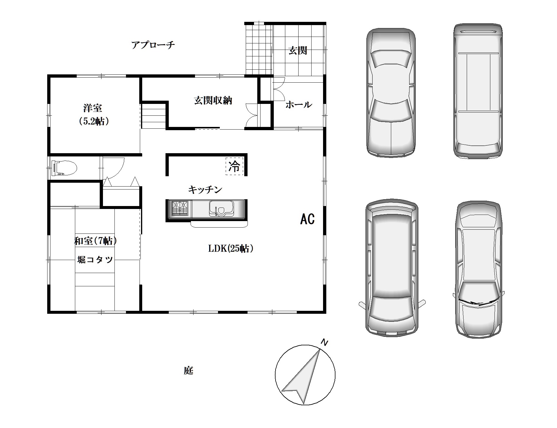 飯田市嶋中古住宅1階間取り