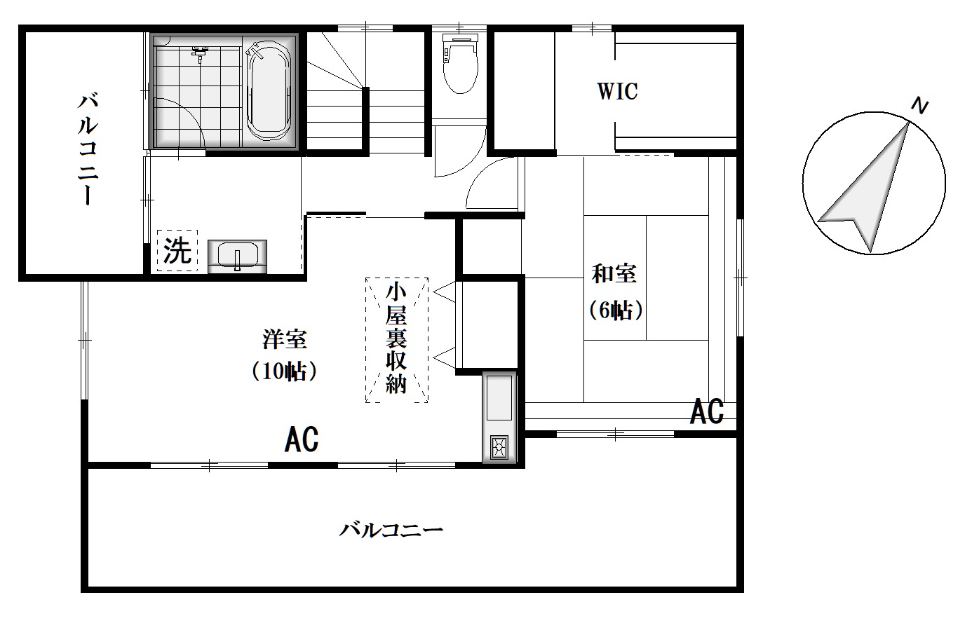 飯田市嶋中古住宅2階間取り