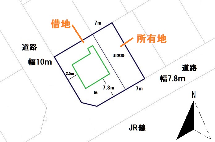 飯田市嶋中古住宅配置図