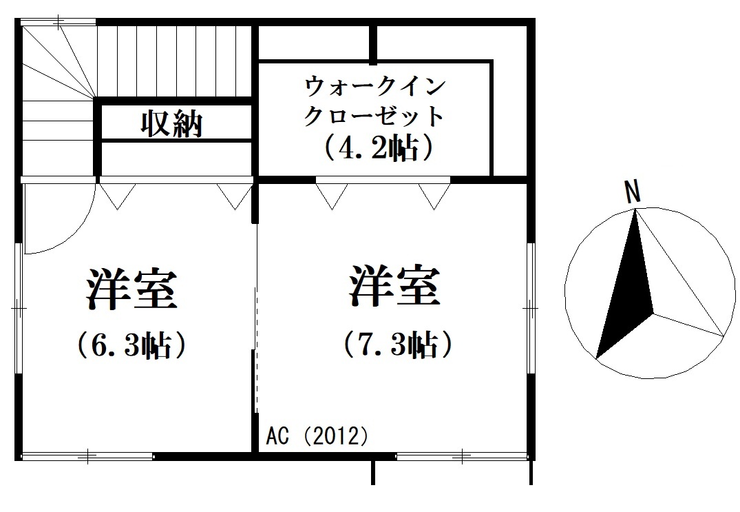 飯田市売家鼎下山中古住宅2階間取り