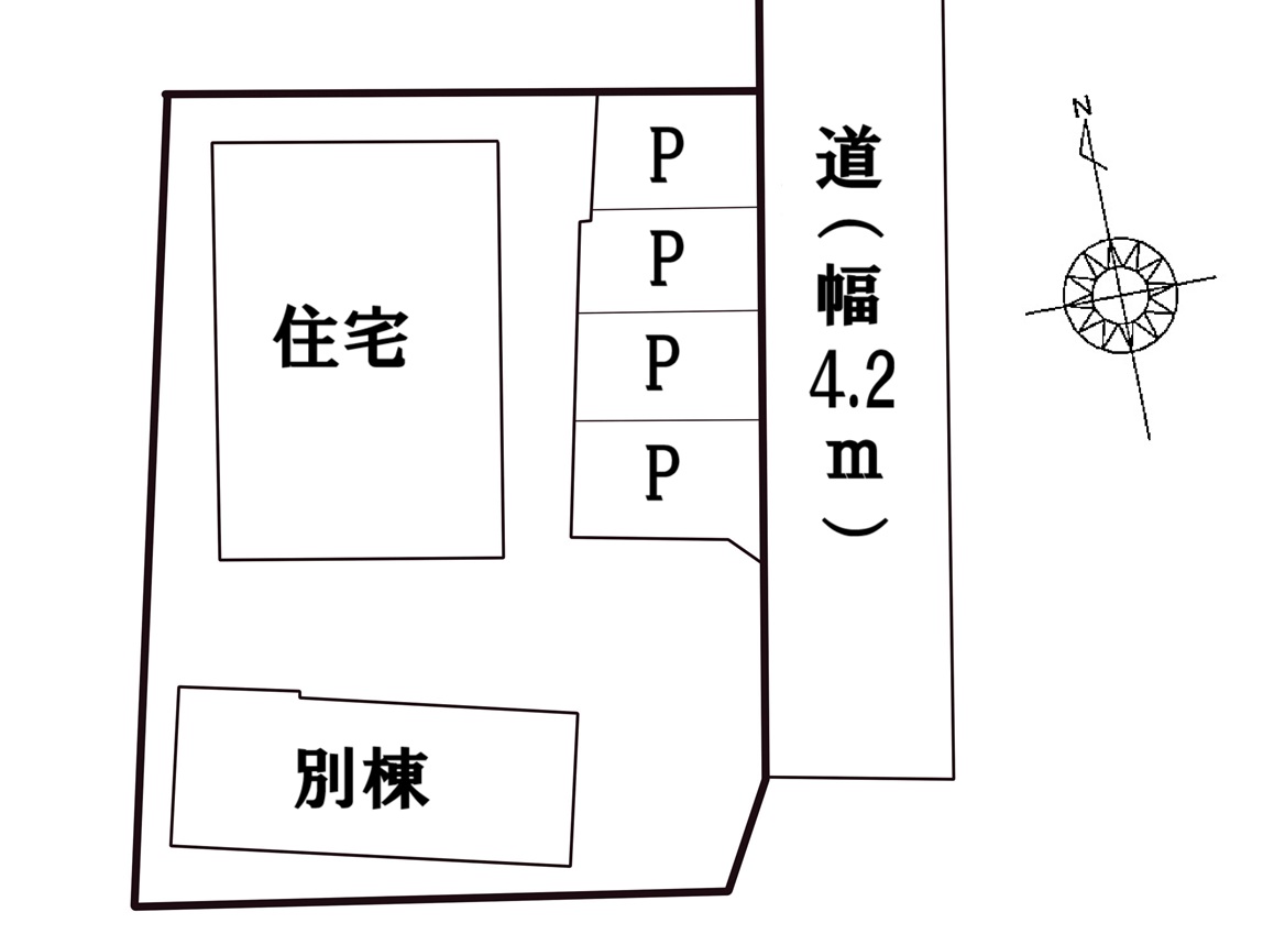 飯田市売家鼎下山中古住宅配置図