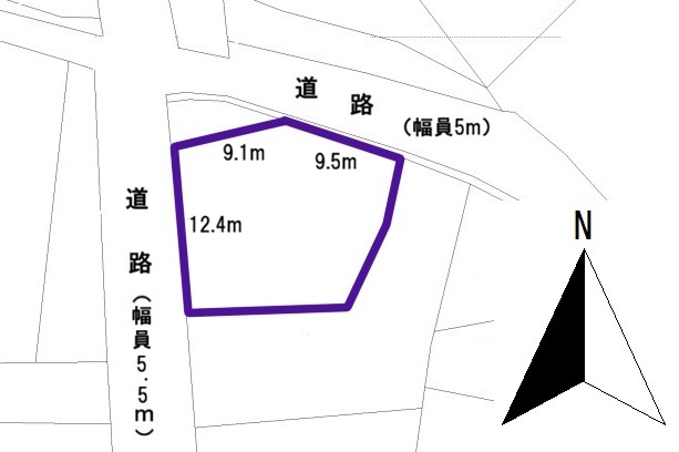 阿智村春日中古住宅公図、敷地図